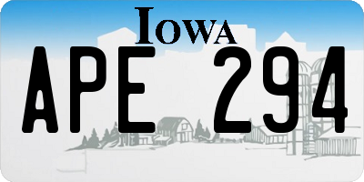 IA license plate APE294