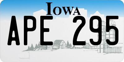 IA license plate APE295