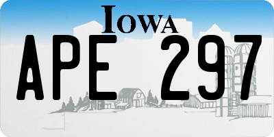 IA license plate APE297