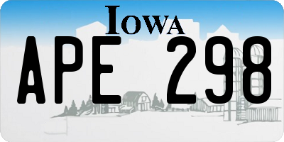 IA license plate APE298