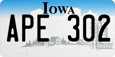IA license plate APE302