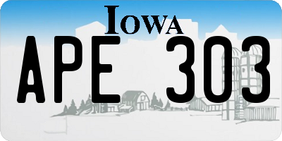 IA license plate APE303