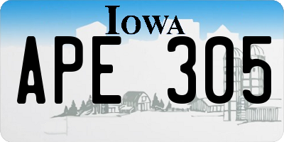 IA license plate APE305