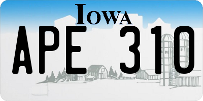 IA license plate APE310