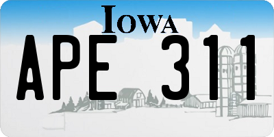IA license plate APE311