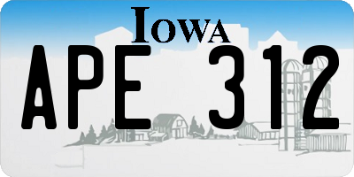 IA license plate APE312