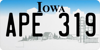 IA license plate APE319