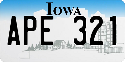 IA license plate APE321