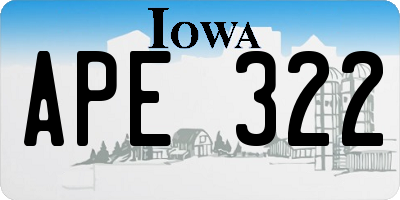 IA license plate APE322