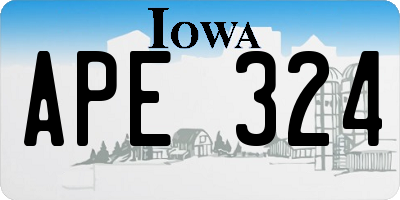 IA license plate APE324