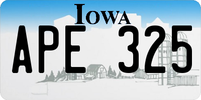 IA license plate APE325