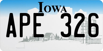 IA license plate APE326