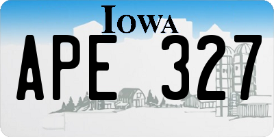 IA license plate APE327