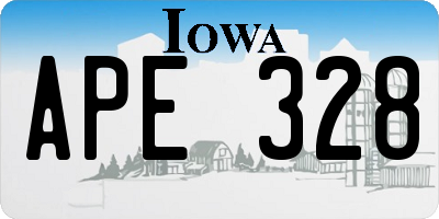 IA license plate APE328
