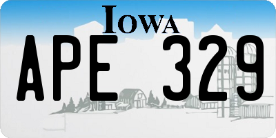 IA license plate APE329