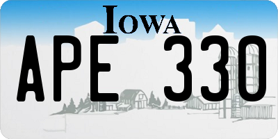 IA license plate APE330