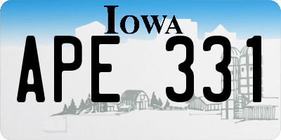 IA license plate APE331