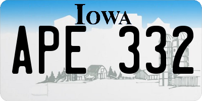 IA license plate APE332