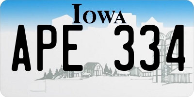 IA license plate APE334