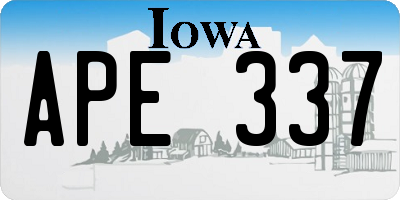 IA license plate APE337