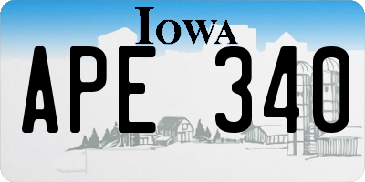 IA license plate APE340