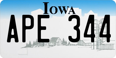 IA license plate APE344