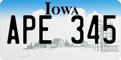 IA license plate APE345