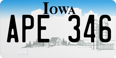 IA license plate APE346