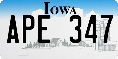 IA license plate APE347
