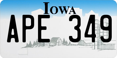IA license plate APE349