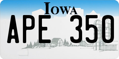 IA license plate APE350