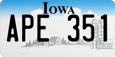 IA license plate APE351