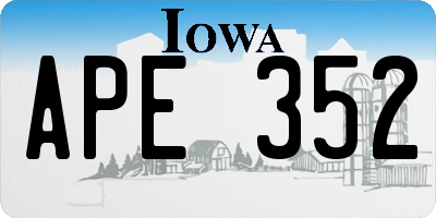 IA license plate APE352