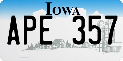 IA license plate APE357