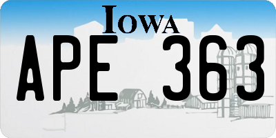 IA license plate APE363