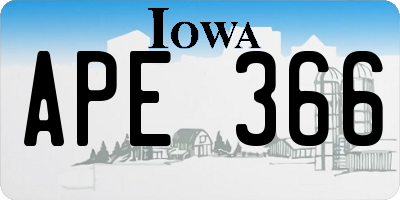 IA license plate APE366