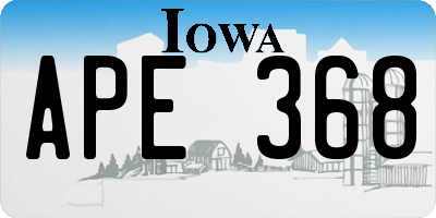 IA license plate APE368