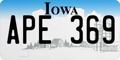 IA license plate APE369