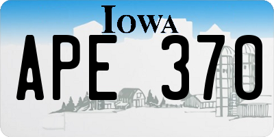 IA license plate APE370