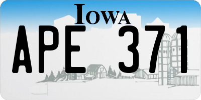 IA license plate APE371