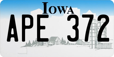 IA license plate APE372