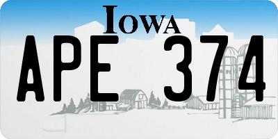 IA license plate APE374