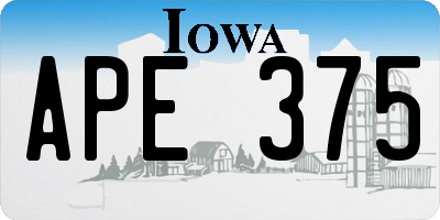 IA license plate APE375