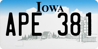 IA license plate APE381