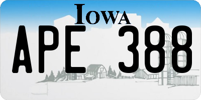 IA license plate APE388