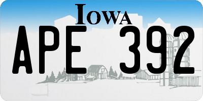 IA license plate APE392