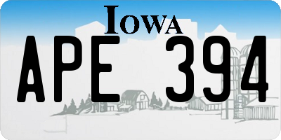 IA license plate APE394