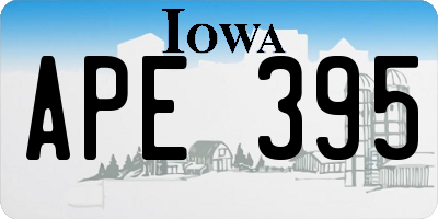 IA license plate APE395