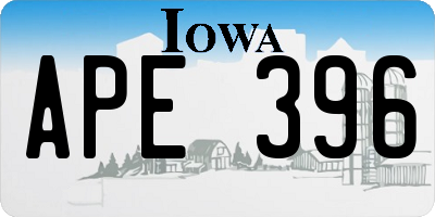 IA license plate APE396