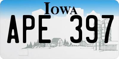 IA license plate APE397